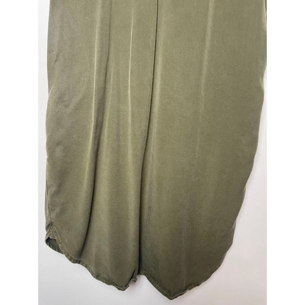 Gap Shirt Dress Popover Collared Short Sleeve Casual Knee Length Olive Womens S - Picture 8 of 13